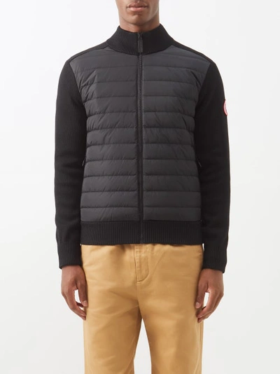 Canada Goose Hybridge Merino And Down Jacket In Black