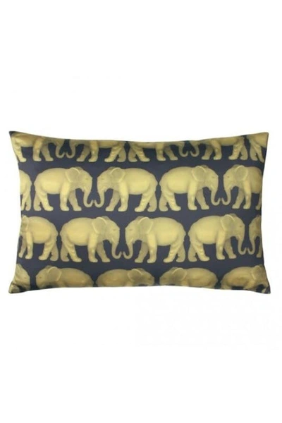 Paoletti Parade Elephant Throw Pillow Cover In Blue
