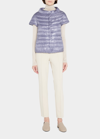 Herno Greta Short-sleeve Puffer Jacket In Lilac