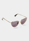 Max Mara Cat-eye Metal Sunglasses In 63a Brown