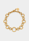 BEN-AMUN GOLD HAMMERED CHAIN NECKLACE WITH TOGGLE