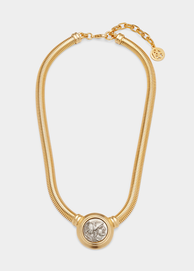 Ben-amun Snake Chain Collar With Coin In Yg