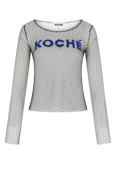 Koché Black Mesh Top Black Koche Donna Xs In Grey