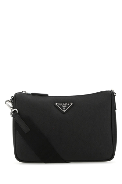 Prada Black Leather Crossbody Bag Black  Uomo Tu