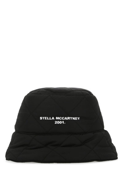 Stella Mccartney Quilted Eco Nylon Bucket Hat In Black