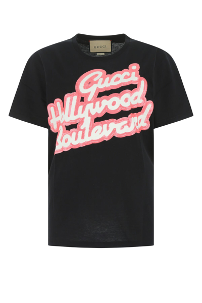 Gucci Hollywood Boulevard T恤 In Black