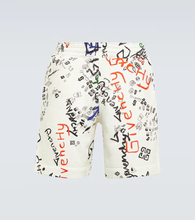 Givenchy Men's Relaxed Camo Sweat Shorts In Beige