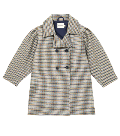 The New Society Kids' Jeanne Houndstooth Wool Coat In Wool Houndstooth