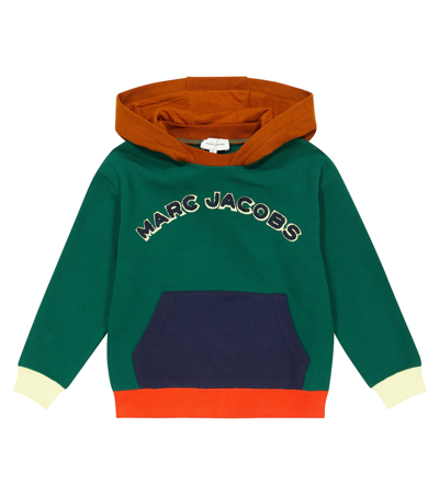 Marc Jacobs Kids' Logo Cotton Jersey Hoodie In Green