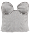 Magda Butrym Corset-inspired Cotton-blend Top In Grey
