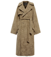 Balenciaga Towel Trench Coat In Sand-coloured Cotton In Dune
