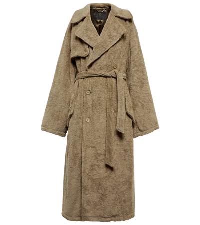 Balenciaga Towel Trench Coat In Sand-coloured Cotton In Beige