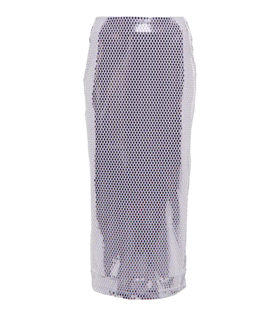 Rotate Birger Christensen Hermony Mirrored-appliqué Stretch-recycled Polyester Midi Skirt In Lavender