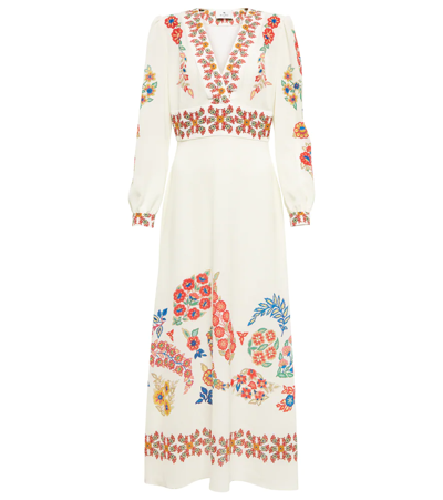 Etro Floral Maxi Dress In Bianco
