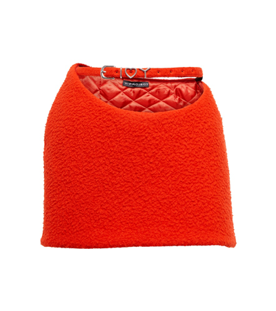 Y/project Embellished Wool-blend Miniskirt In Red