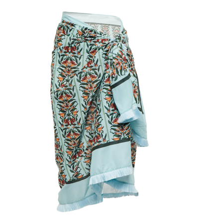 【AGUA BY AGUA BENDITA】orquidea プリント cotton pareo AGUA BY AGUA BENDITA Orquídea Printed Cotton Pareo in Green