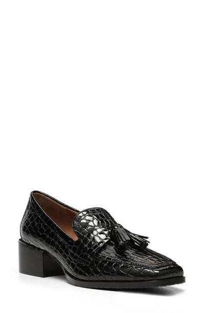 Donald Pliner Women's Square Toe Tassel Loafer Flats In Black Bouclé