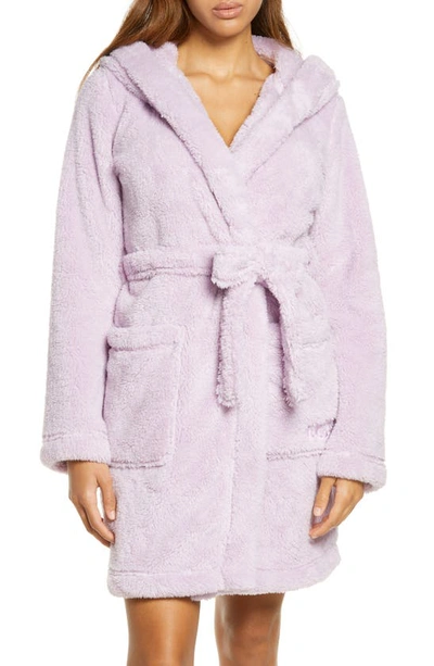 Ugg Aarti Faux Shearling Hooded Robe In Purple