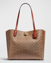 Coach Willow Logo-print Tote Bag In Tan Rust