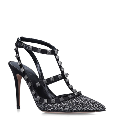 Valentino Garavani Rockstud Crystal Rockstud Pumps 100 In Black