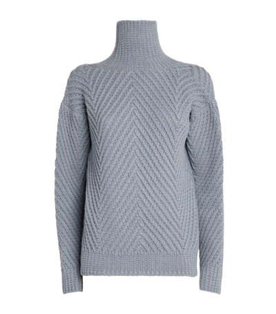 Johnstons Of Elgin Cashmere Cable-knit Sweater In Grey