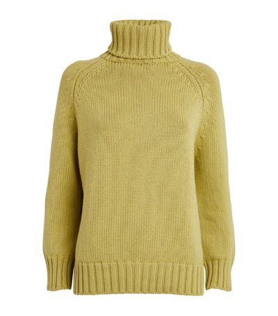 Johnstons Of Elgin Cashmere Rollneck Sweater In Green