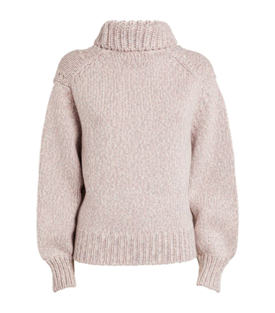 Johnstons Of Elgin Cashmere Rollneck Sweater In Neutral