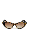 Max Mara Two-tone Plastic Cat-eye Sunglasses In 53f Brown