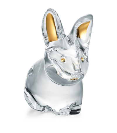 Baccarat Minimals Rabbit Ornament In Clear/gold