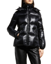 Moncler Fourmine Hooded Quilted Shell Down Jacket In Black