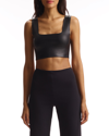 Commando Faux Patent Leather Crop Top In Cocoa