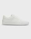 Moncler Men's Neue York Leather Low-top Sneakers In Natural