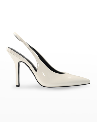 Marc Fisher Ltd Emalyn Patent Slingback Pumps In Ivory