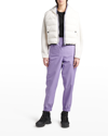 Moncler Elasticated-waistband Detail Trousers In Pastel Purple