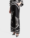 Dolce & Gabbana Zebra-print Silk Twill Pajama Pants In Black
