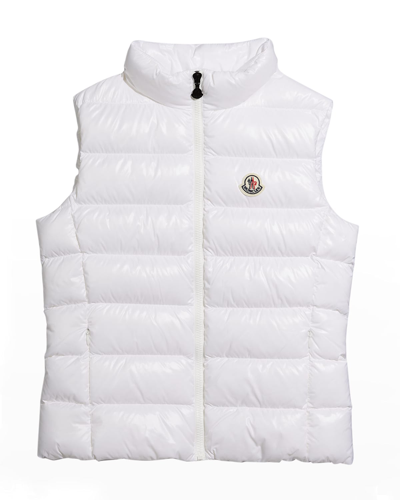 Moncler Kids' Girl's Ghany Quilted Vest In White