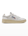 Autry Medalist Low-top Bicolor Leather Sneakers In White