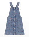 DL PREMIUM DENIM GIRL'S PENELOPE EMBROIDERED ROSES DRESS