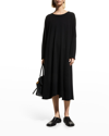 Shop Eskandar 1-ply Cashmere Side-panel Dress In Black
