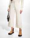 Moncler Genius 2 Moncler 1952 Oversize Folded Cuff Trousers In Beige