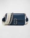 Marc Jacobs Flap Leather Shoulder Bag In Blue Sea