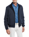 Loro Piana Men's Windmate Reversible Bomber Jacket In Dark Blue