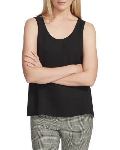 Lafayette 148 Silk Double Georgette Sleeveless Blouse In Black