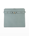 Valextra Brera B-tracollina Textured-leather Shoulder Bag In Blue/gray