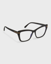 Tom Ford Blue Filtering Acetate Cat-eye Glasses In Sblk