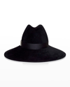 Gigi Burris Requiem Handmade Rabbit Felt Wide-brim Fedora Hat In Midnight