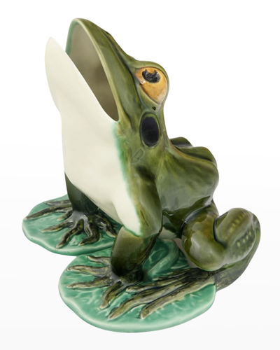 Bordallo Pinheiro Large Frog Decorative Accent With Open Mouth