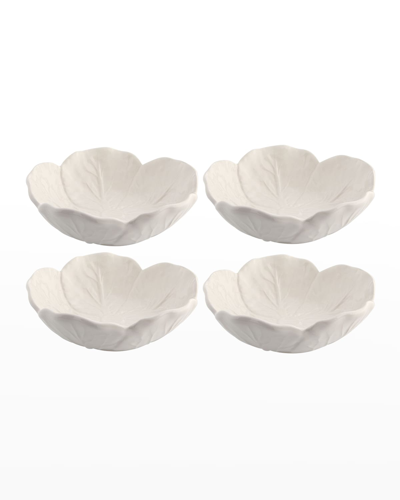Bordallo Pinheiro Cabbage 6 Oz. Bowls, Beige - Set Of 4 In White