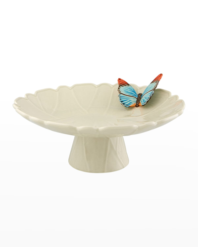 Bordallo Pinheiro Cloudy Butterflies Cake Plate By Claudia Schiffer, 15"