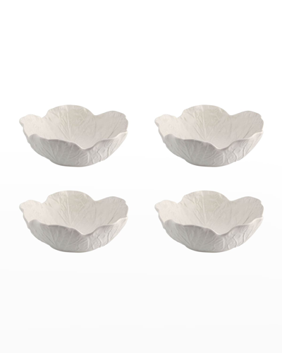 Bordallo Pinheiro Cabbage Cereal Bowl 4-piece Set In White